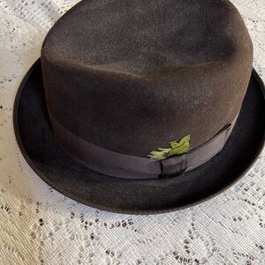 Vintage Harry Levinson Brown Fedora with Cream Lining